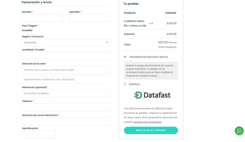 Tercera captura de pantalla del sitio web de Vi-Balance