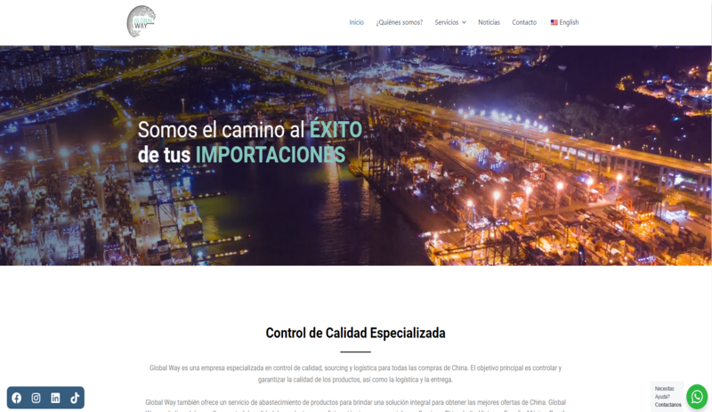 Captura de pantalla del sitio web de Global Way